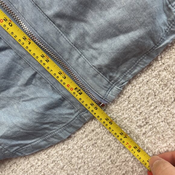 Guess Full Zip Utility Tech Pockets Shirt Military Faded Blue Women Sz XL* - Picture 9 of 11